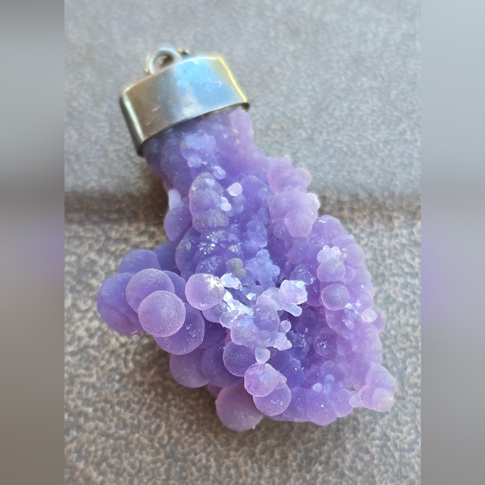 *Rare* Grape Agate Cluster Organic Solid 925 Ster… - image 4
